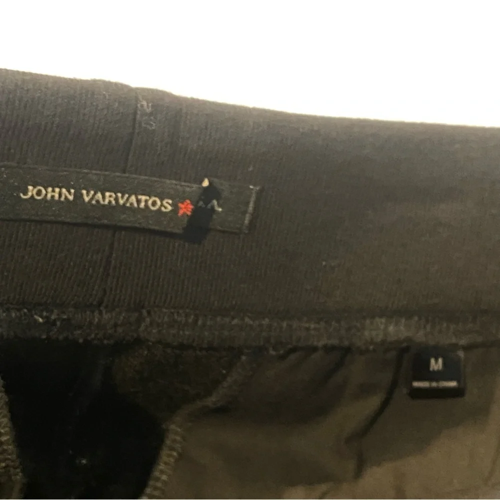 JOHN VARVATOS Zip Pocket Jogger Pant Size Medium Gray Plaid Sweatpants